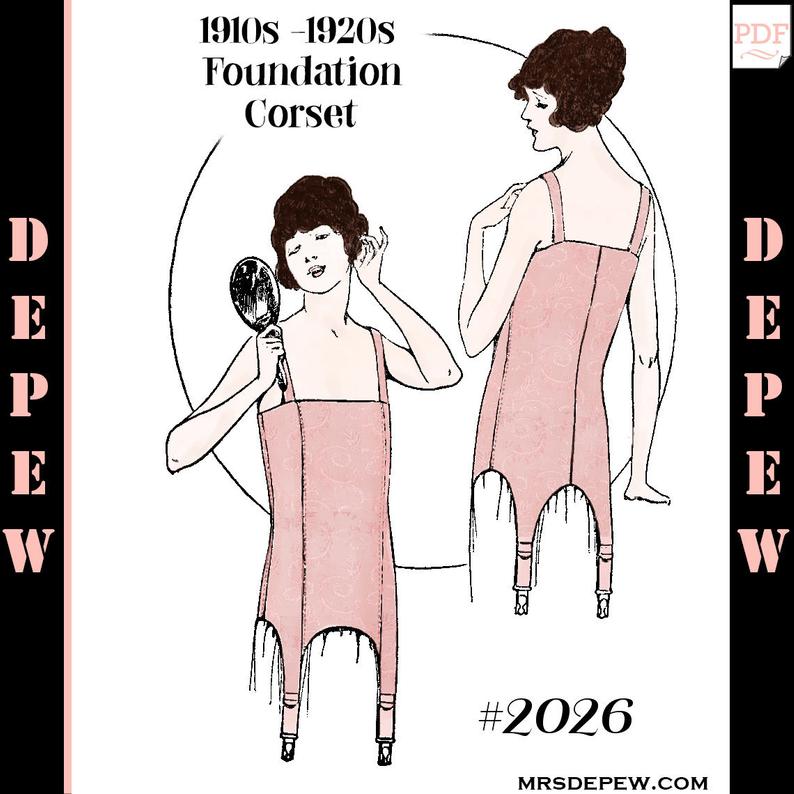 Vintage Sewing Pattern Ladies 1910s  1920s Style Foundation image 0