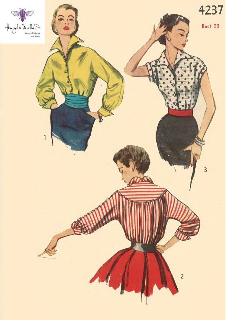 Vintage 1950's Sewing Pattern Stylish Blouse Pin Up image 0