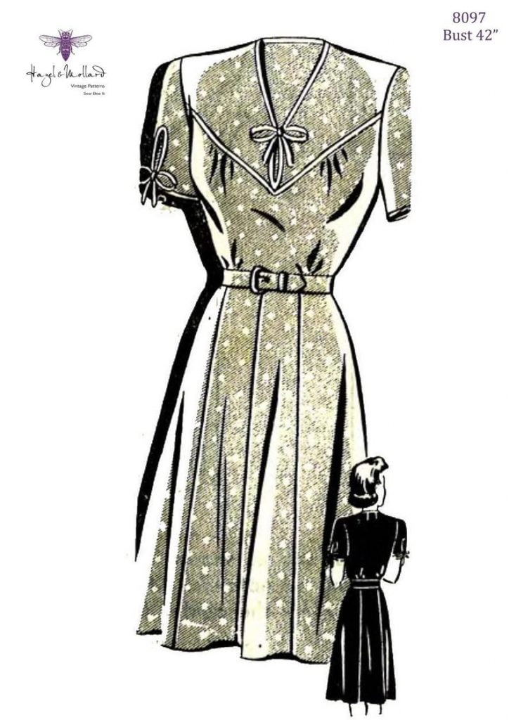 Vintage 1940's Sewing Pattern:  Yoked Tea Dress Bust image 0