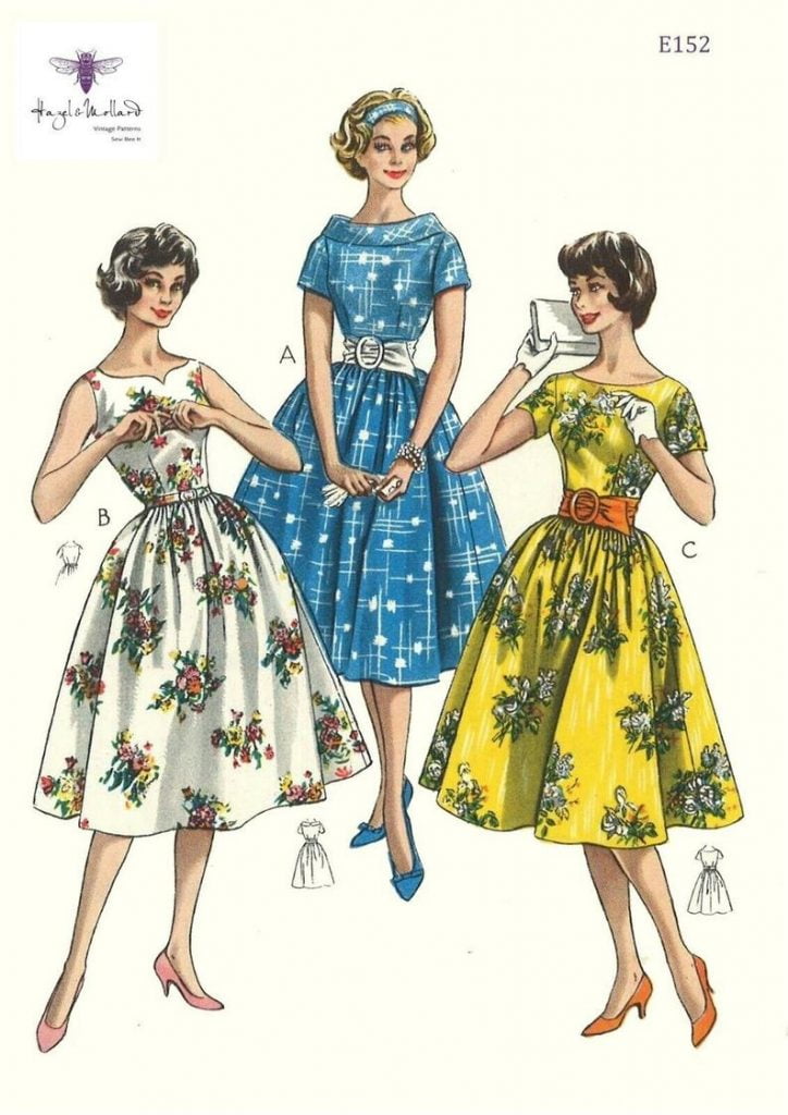 1950's Vintage Sewing Pattern Pretty Dress Full Skirt image 0