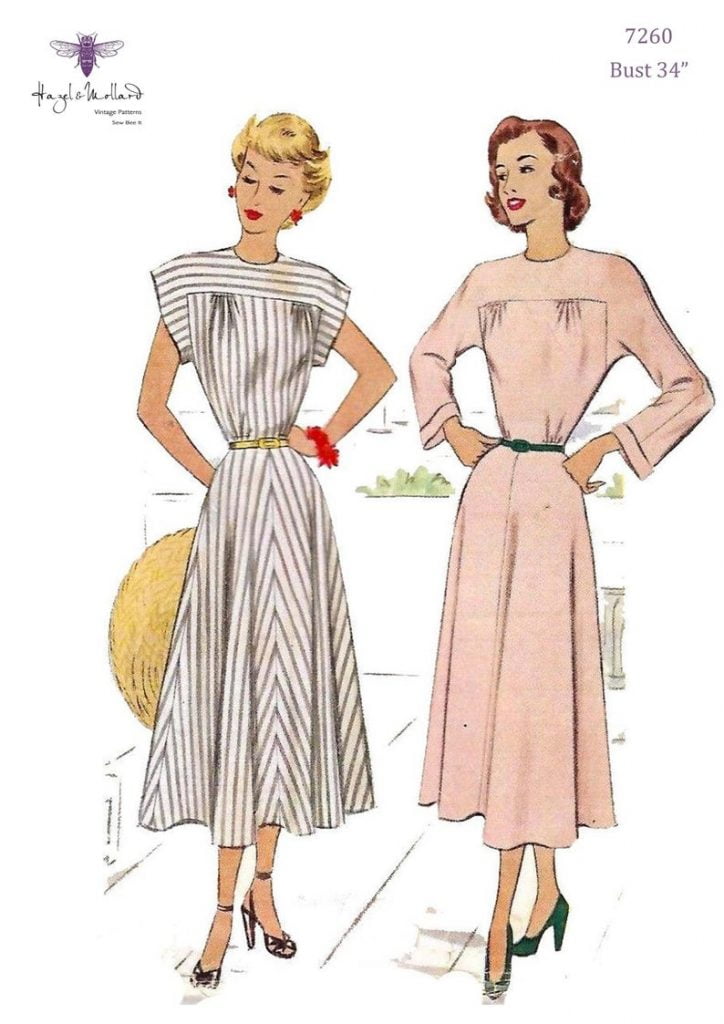 Vintage 1940's Sewing Pattern: Sophisticated Dress with a image 0