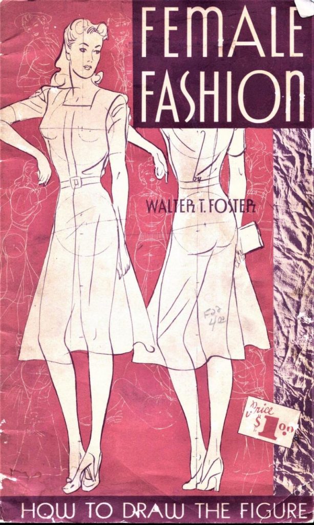 1940s Female Fashion Drawing Instruction Book:  Instant image 0