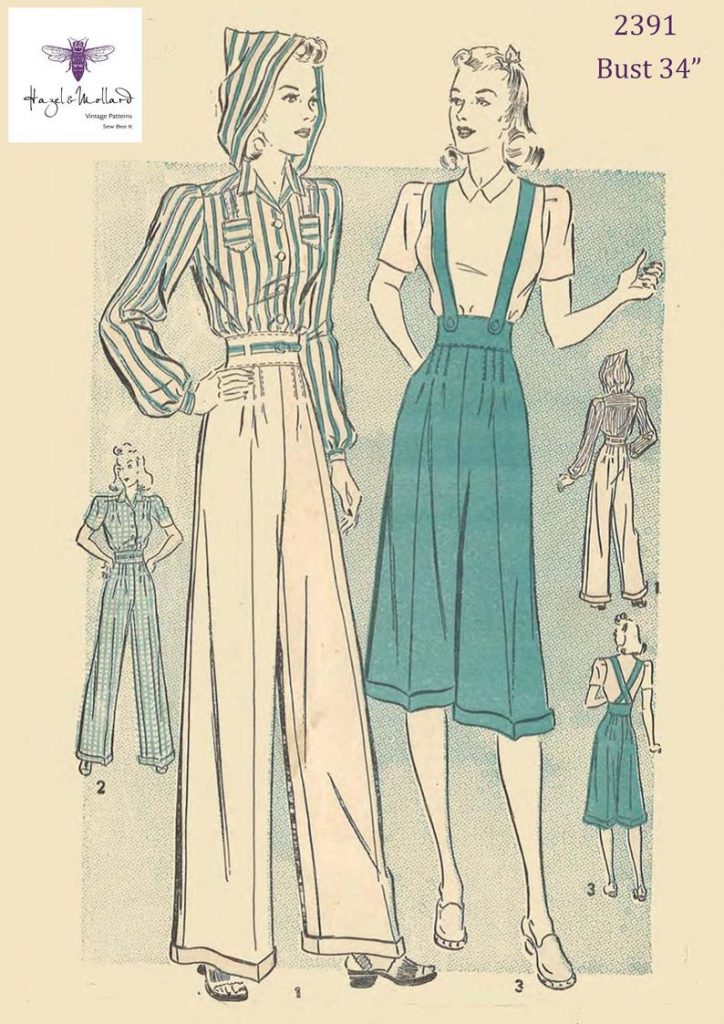 Vintage 1940's Sewing Pattern:  Hooded Blouse & Slacks image 0