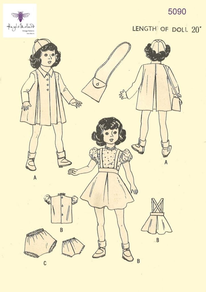 Vintage 1940's Sewing Pattern:  Doll's Clothes image 0
