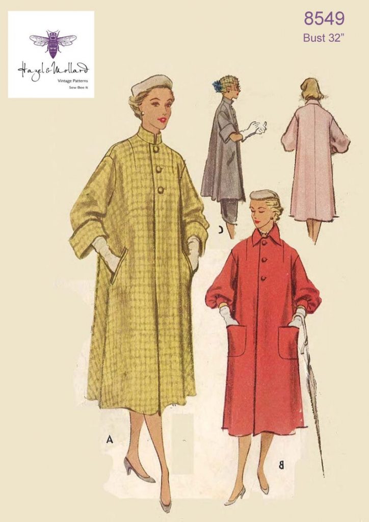 Vintage 1950's Sewing Pattern: Coat & Lounging Coat Bust image 0