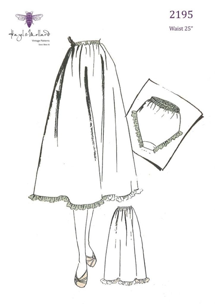 Vintage 1950's Sewing Pattern: Waist Petticoat & Panties image 0