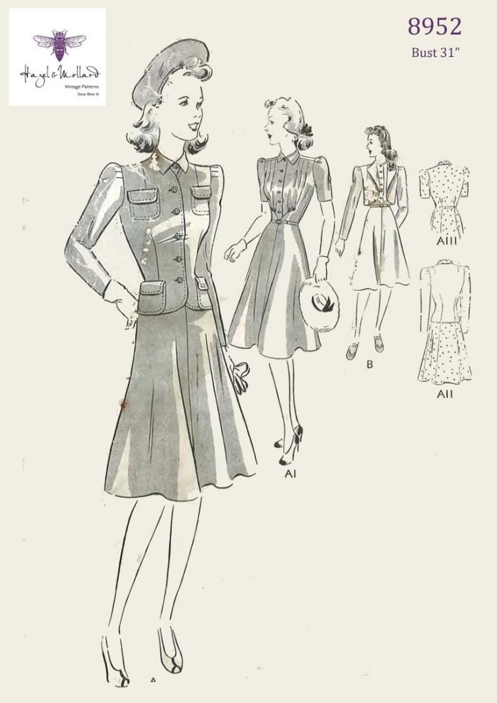 Vintage 1930's Sewing Pattern: WWII Bolero / Jacket & Tea image 0