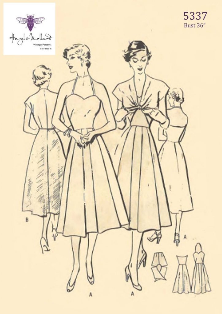 Vintage 1950's Sewing Pattern: Halter Neck Sun Dress & Tie image 0