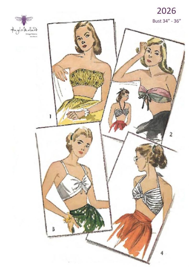 Vintage 1940's Sewing Pattern: Bra Tops Bust 34-36 image 0