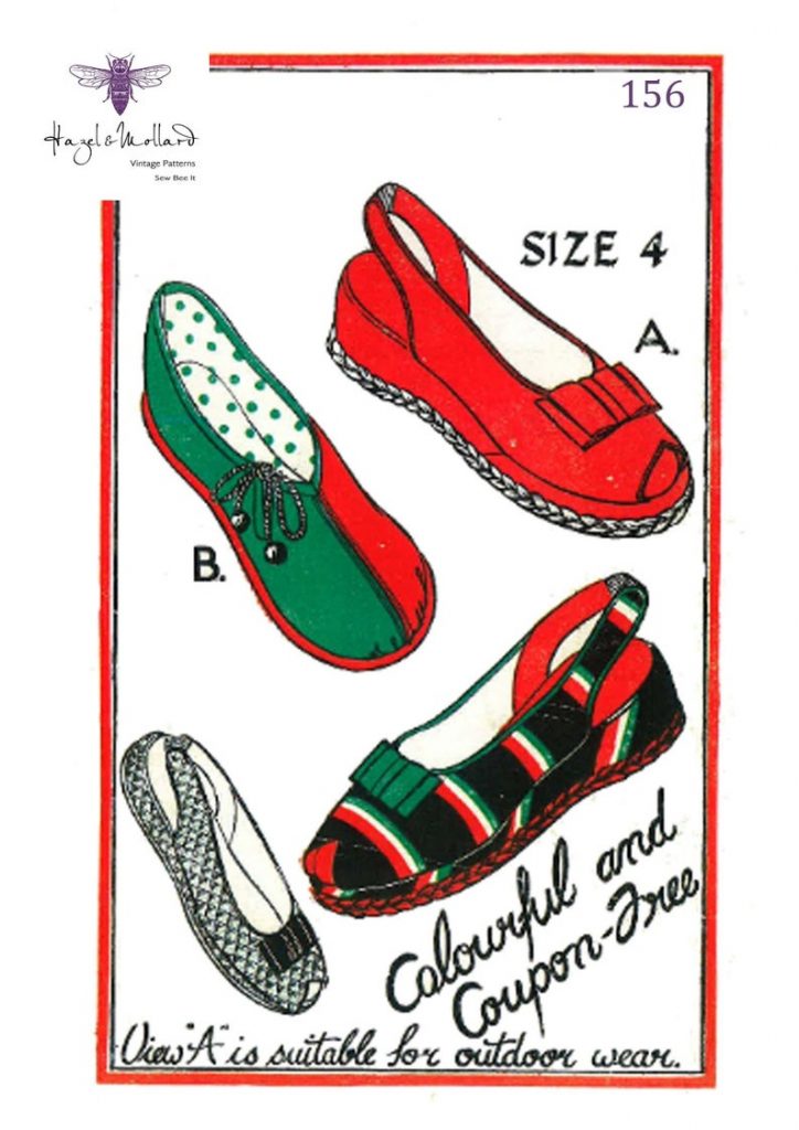 Vintage 1940's Sewing Pattern : Slippers & Shoes Size 4. image 0