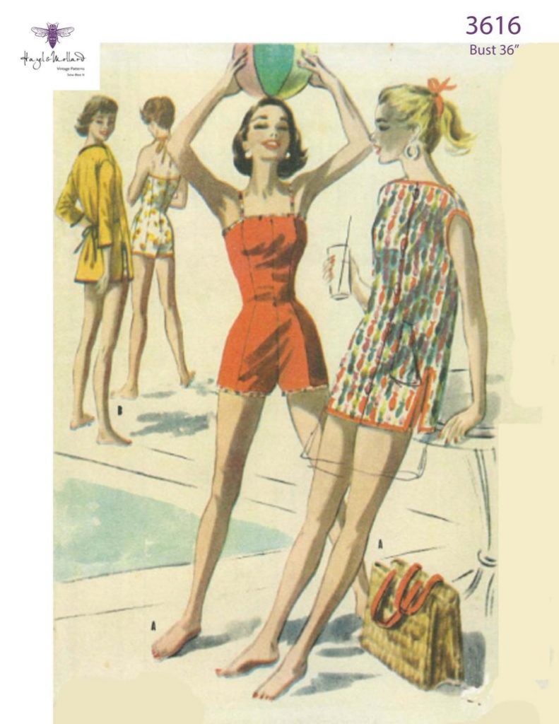 Vintage 1950's Sewing Pattern: Bathing Suit Beach Robe & image 0