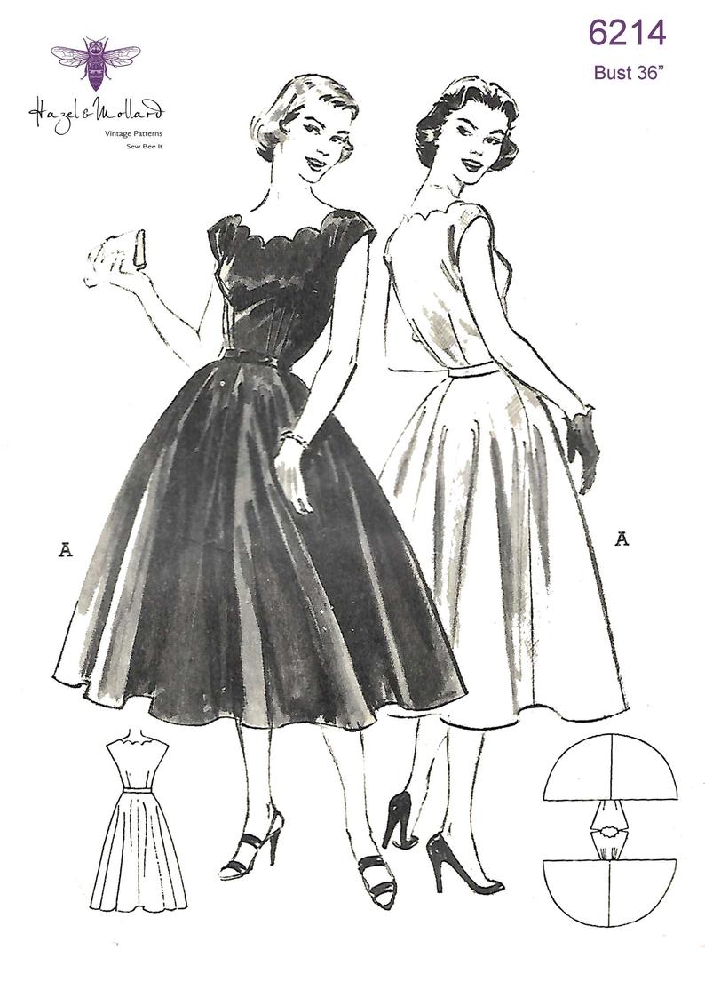 Vintage 1950's Sewing Pattern Scalloped Neck Circular image 0