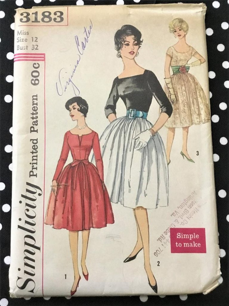 1950s Simplicity 3183 Size 12 Miss Bust 32 image 0