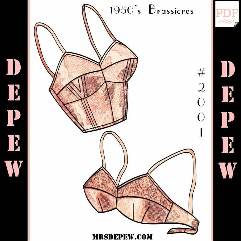 Vintage Sewing Pattern French Ladies' 1950s Pinup Bra PDF image 0