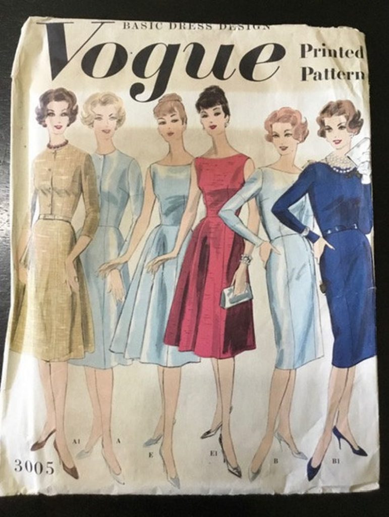1960s Vogue Paris Original No. 3005 Basic Dress Design image 0
