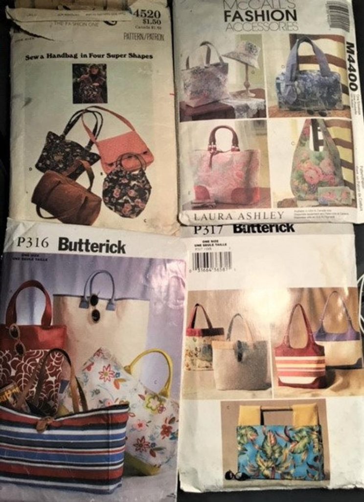 Lot 4 Hand bag Patterns Butterrick and McCalls image 0