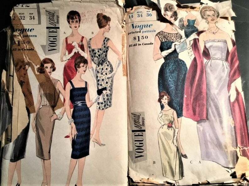 Lot 2 Vogue Patterns.  Envelope damage image 0