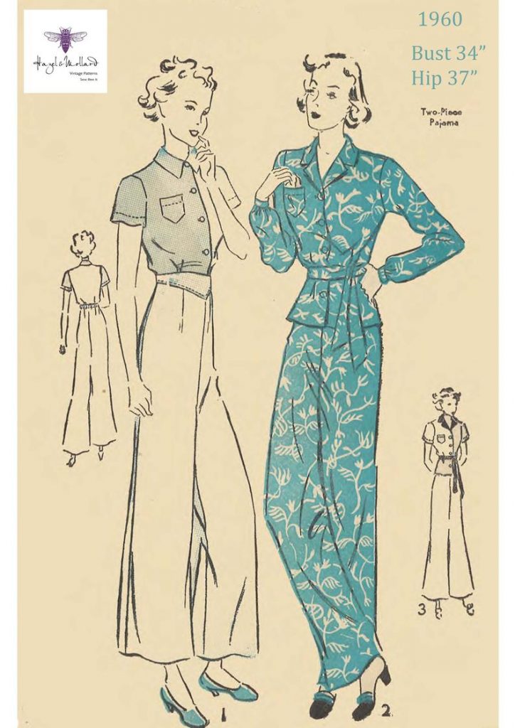 Chic 1930's Vintage Sewing Pattern Lounging Pyjamas image 0