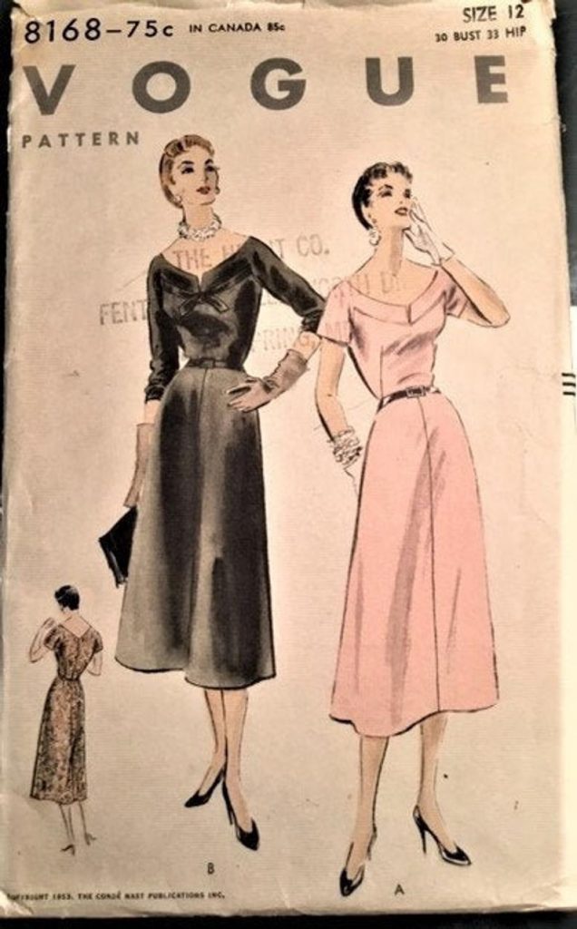 1953 Vogue 8168 Sz 12 Bust 30 image 0