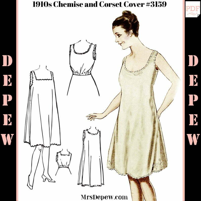 Vintage Sewing Pattern Ladies' 1910s Chemise Slip and image 0