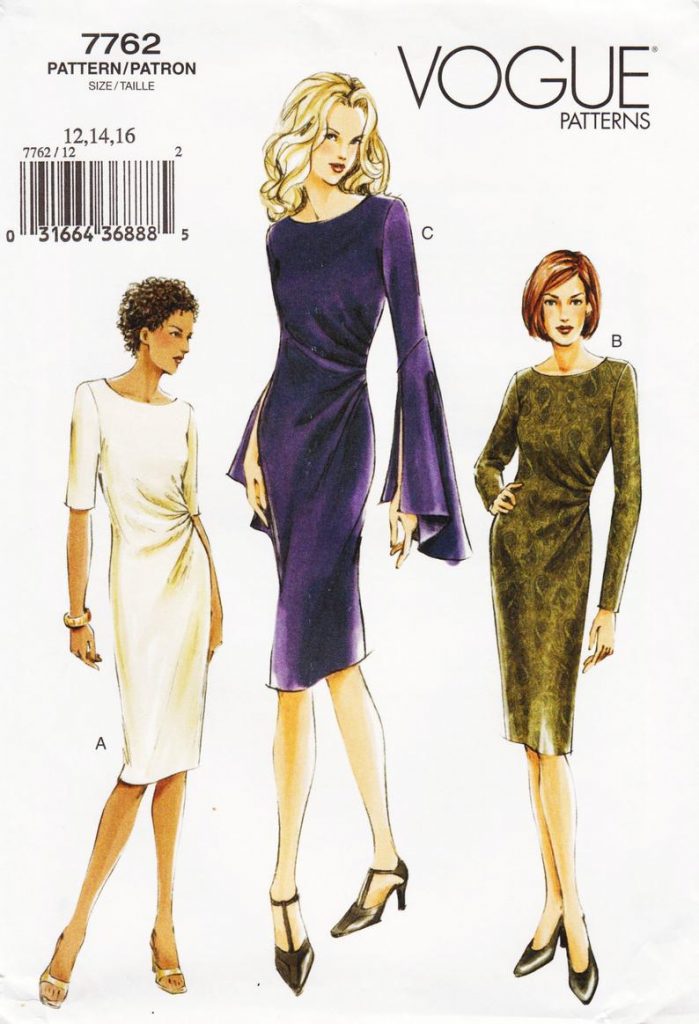 New Sewing Pattern Ladies' Draped Dress Vogue 7762 Size 12 image 0