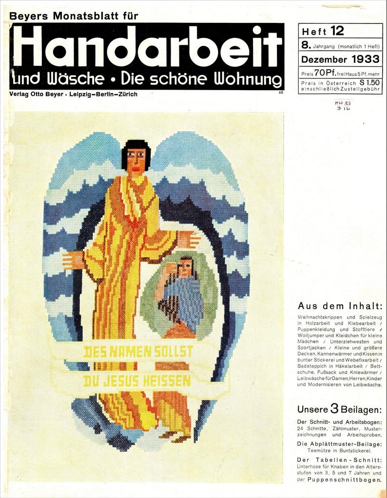 1933 Beyers Handarbeit und Wasche Christmas Edition No. 8 image 0
