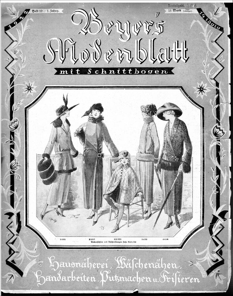 1922 Beyers Modenwelt Book 12 DIGITAL UPLOAD image 0