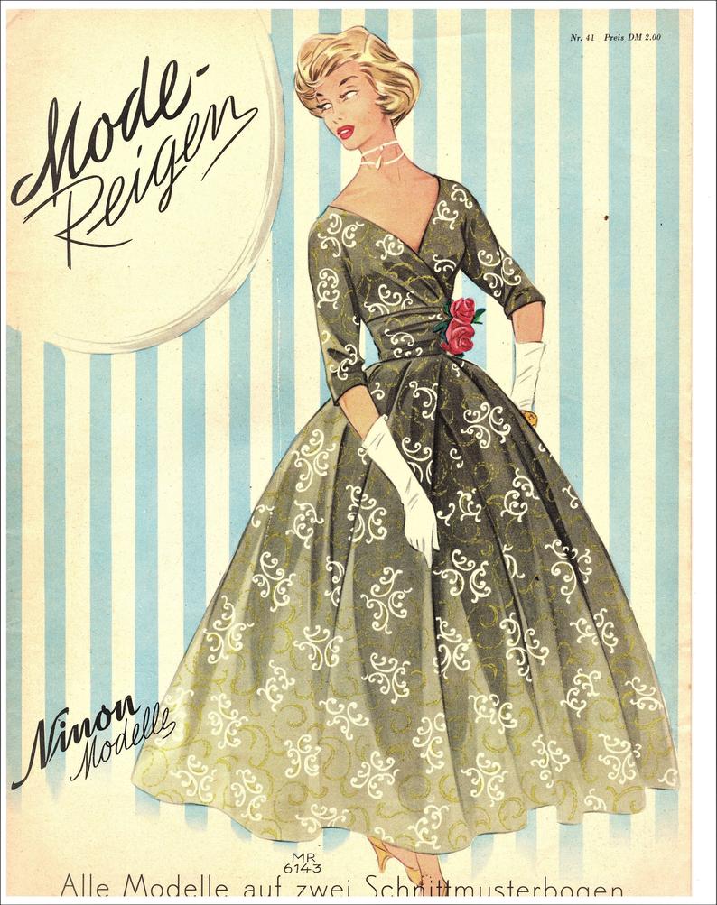 1950s Mode Reigen No 41 German Fashion Magazine:  Digital image 0
