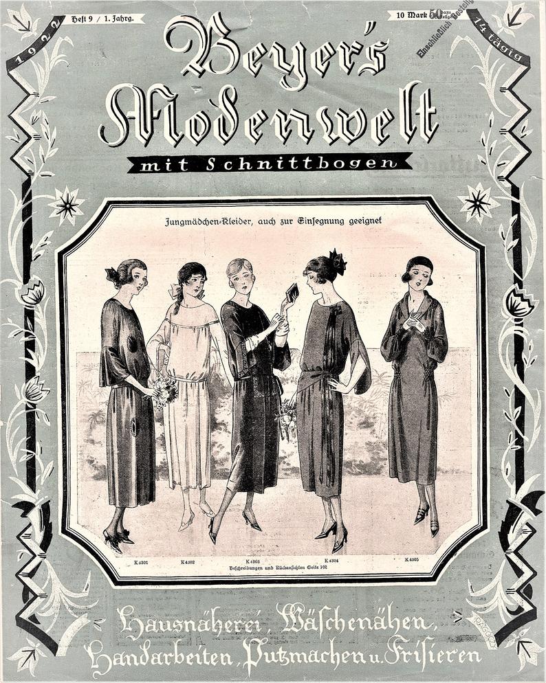 1922 Beyers Modenwelt Book 9 DIGITAL UPLOAD image 0
