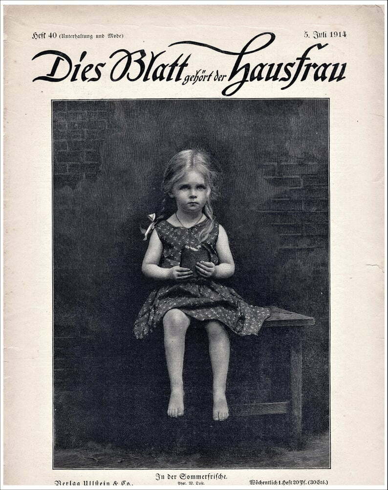 1914 Dies Blatt Gehohrt d Hausfrau Book 40 DIGITAL UPLOAD image 0
