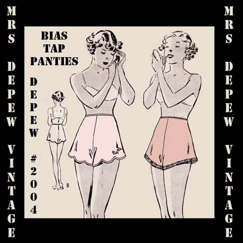 Vintage Sewing Pattern 1930s Ladies' Bias Pantie/ Tap image 0