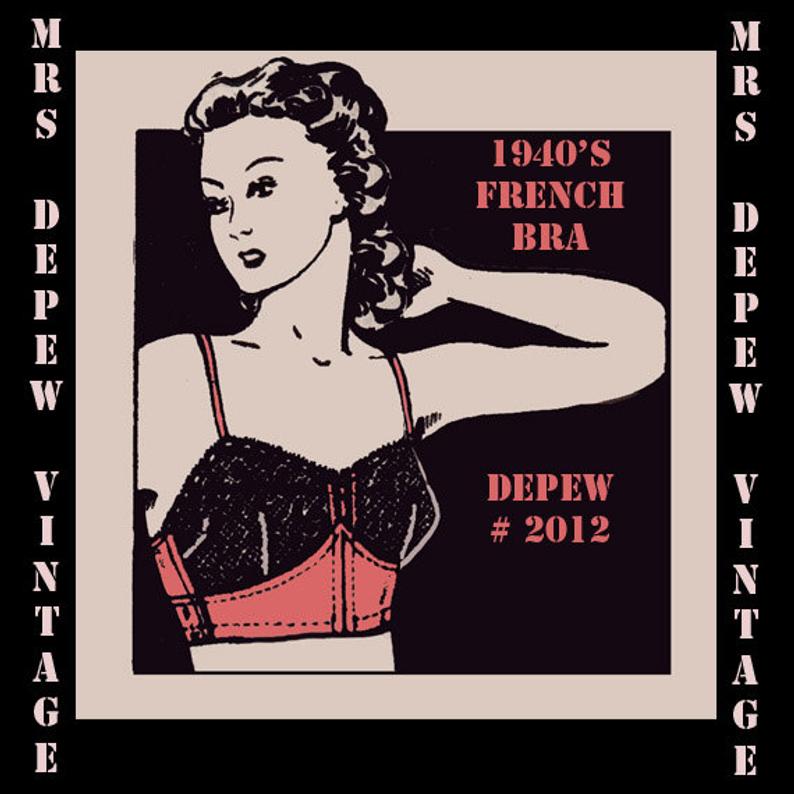 Vintage Sewing Pattern Ladies 1940's French Bra Digital image 0