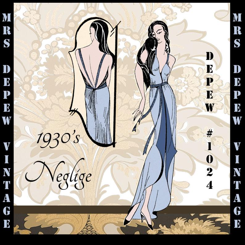 Vintage Sewing Pattern 1930's Easy Negligee Nightie image 0
