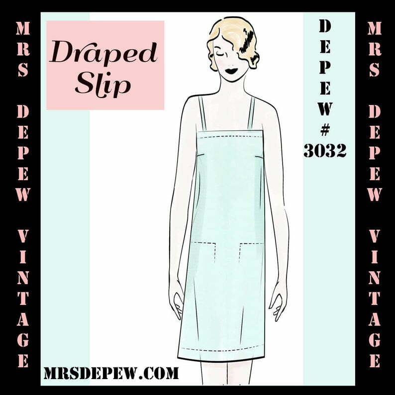 Vintage Sewing Pattern 1920's Flapper Draped Slip 3032 image 0