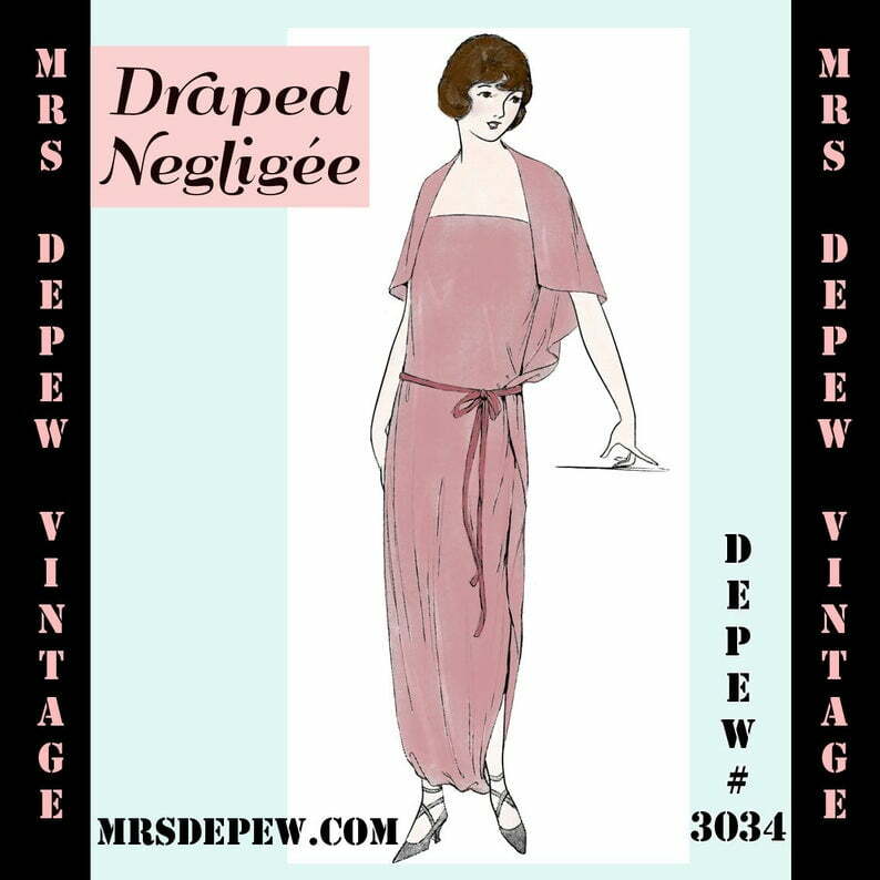 Vintage Sewing Pattern 1920's Flapper Draped Negligee image 0