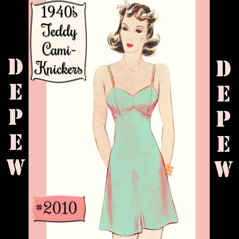 Vintage Sewing  Lingerie Pattern 1940's Style Teddy image 0