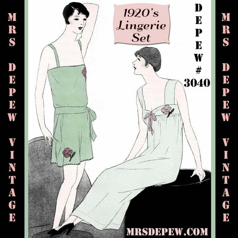 Vintage Sewing Pattern Instructions 1920's Flapper Teddy image 0