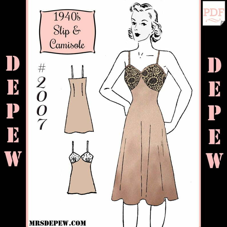 Vintage Sewing Pattern 1940's Slip and Camisole Printable image 0