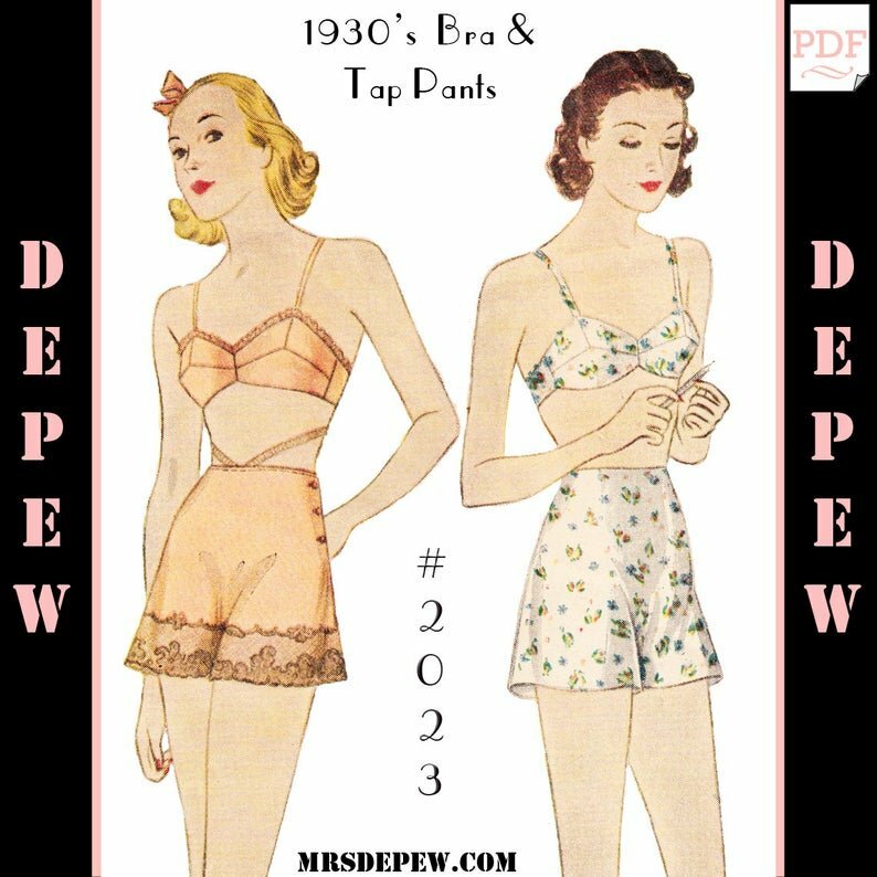 Vintage Sewing Pattern Lingerie Set Multi Size 1930s Bra and image 0