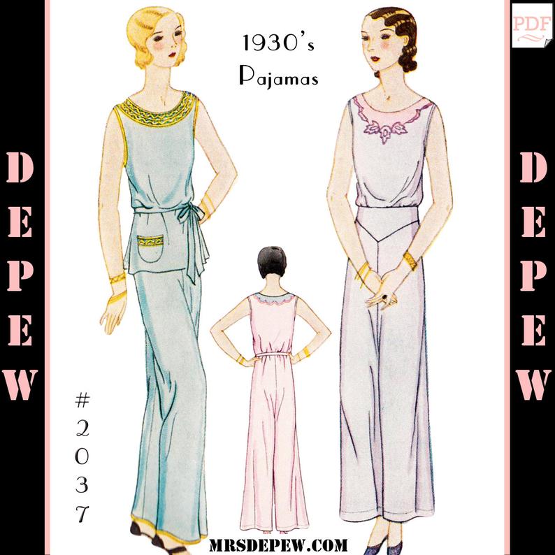 Vintage Sewing Pattern 193's Ladies' Pajama Blouse and image 0