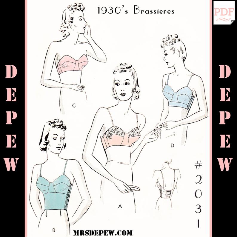 Vintage Sewing Pattern 1930s Long Line or Strapless Bra 2031 image 0