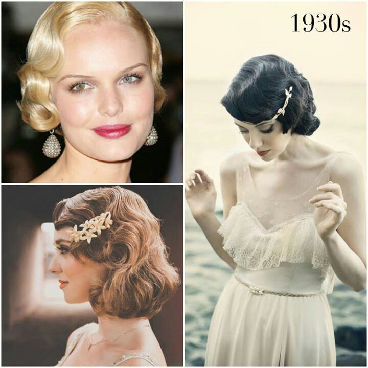 1930s Popular Hairstyles with Accessories for Wedding Guests and Brides Vintage Retro