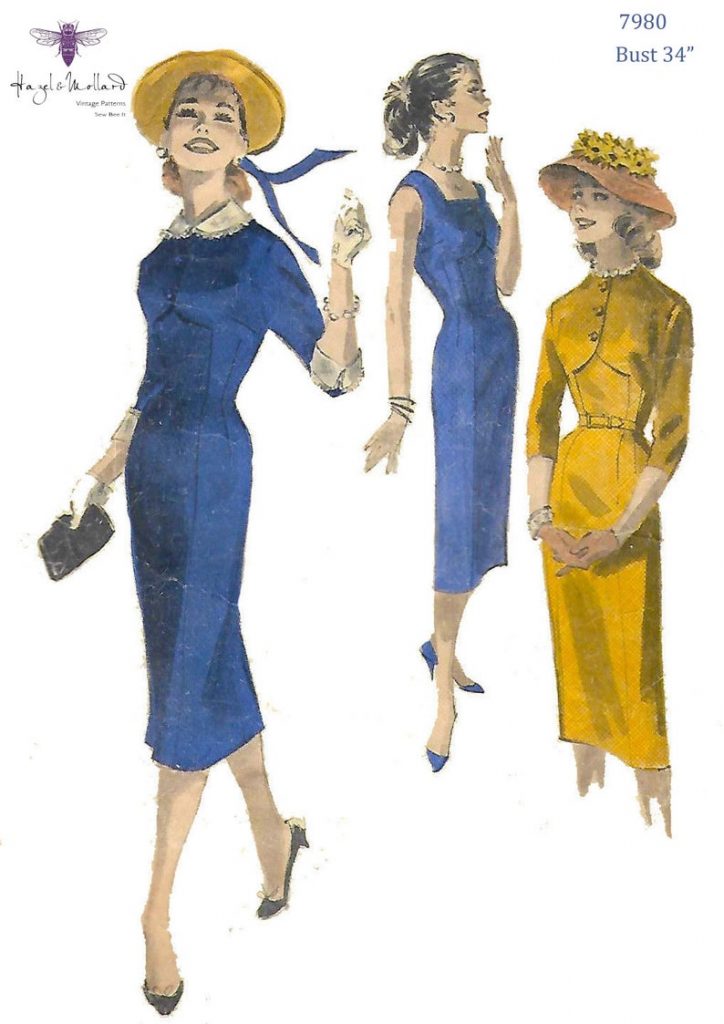 Vintage 1950's Sewing Pattern Wiggle Dress Bolero Effect image 0