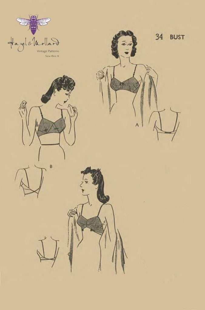 Vintage 1940's Sewing Pattern Lady's Brassieres Bra image 0