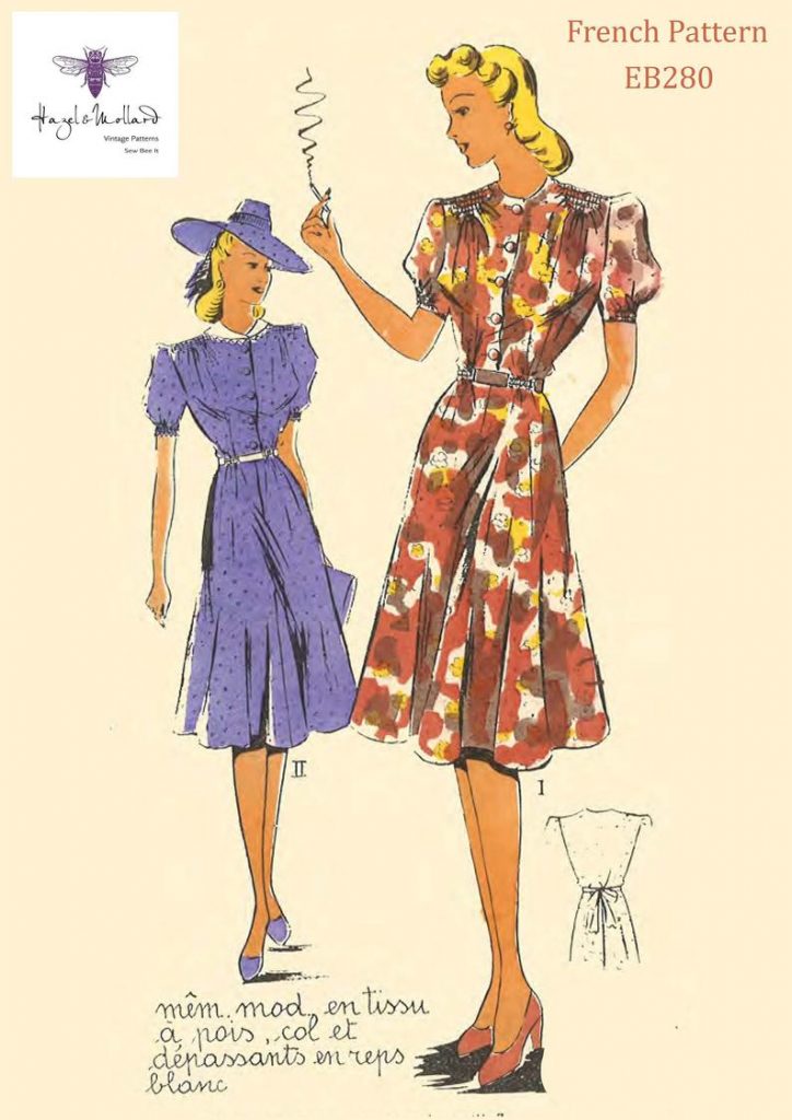 Vintage 1940's Sewing Pattern Two Pretty French Frocks Tea image 0