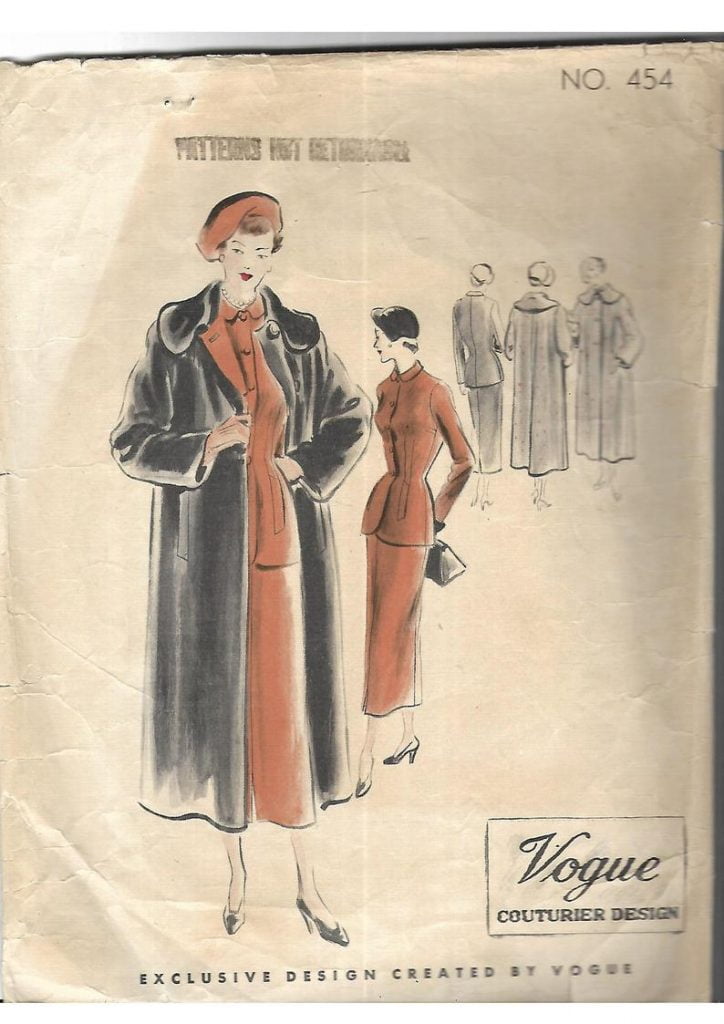 Original 1950's Vogue Couturier  Design 454 Sewing Pattern image 0
