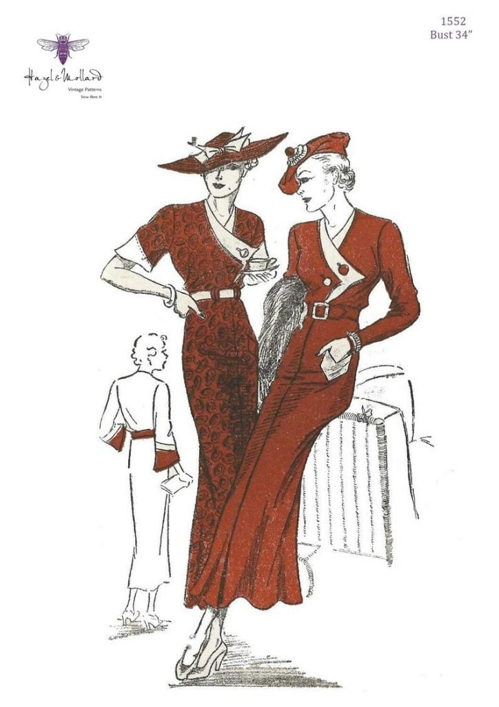 Vintage 1930's Sewing Pattern: Slick' Art Deco Dress image 0