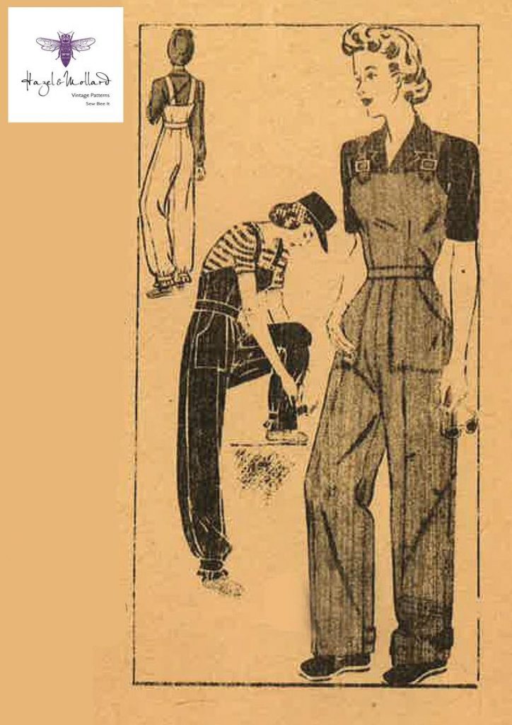 Vintage 1940's Sewing Pattern Land Army Rosie The Riveter image 0