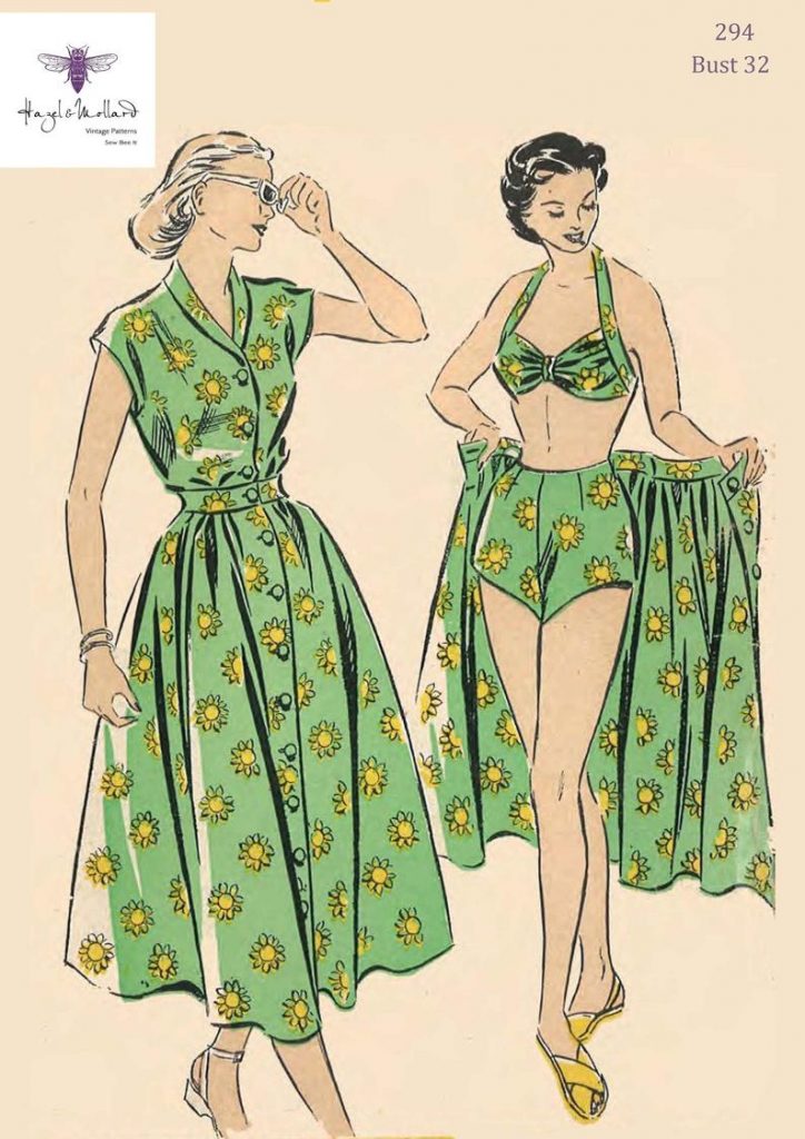 Vintage 1940's Sewing Pattern: Four Piece Bikini Shorts image 0