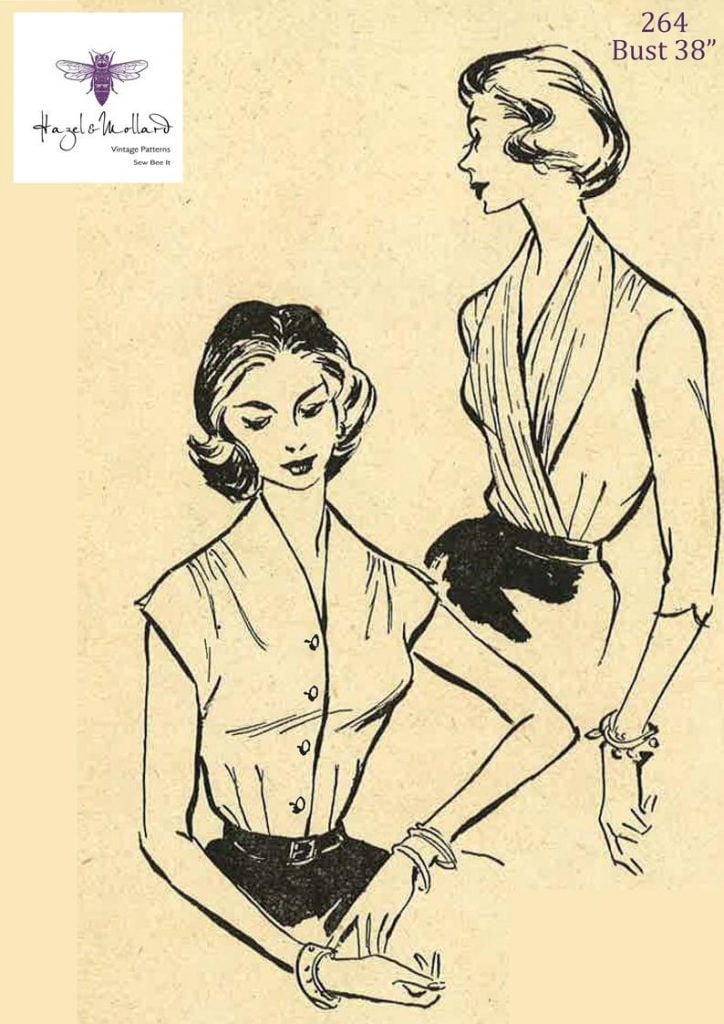 1950's Vintage Sewing Pattern: Women's Blouse Tops image 0